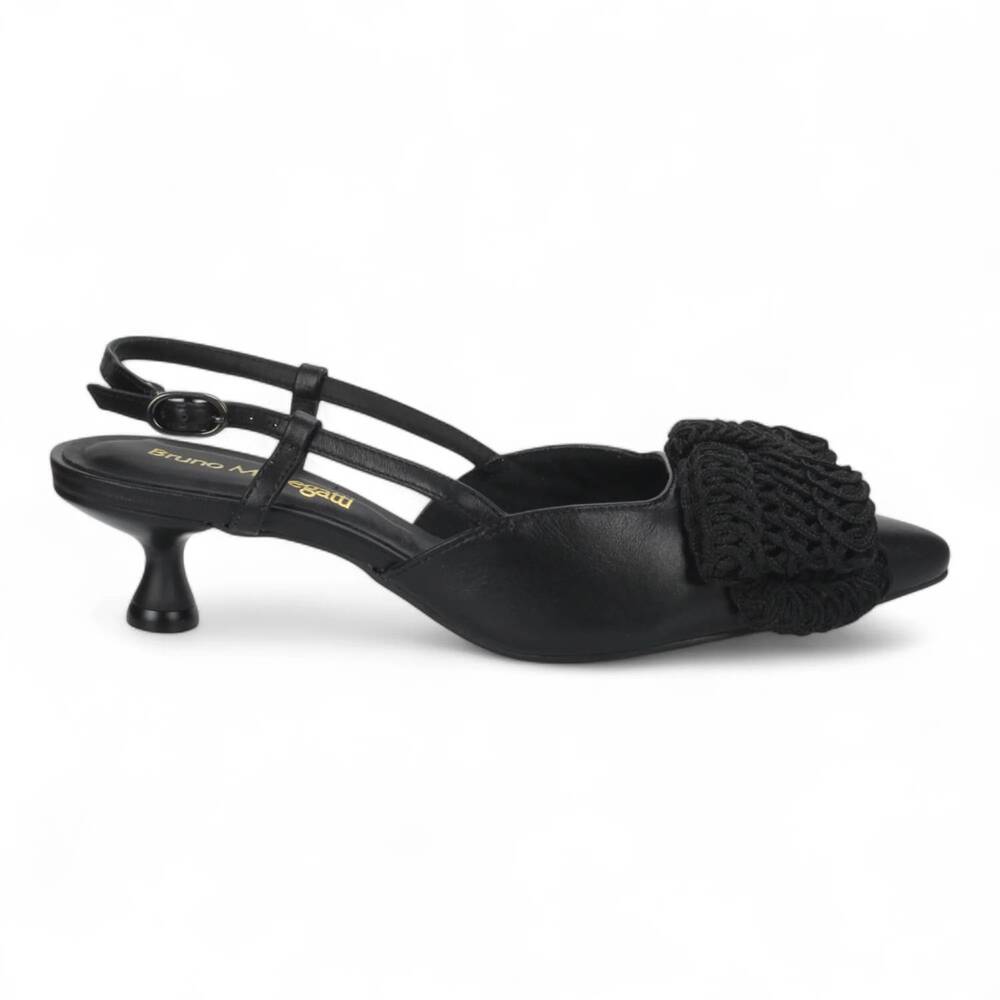 NEW BRUNO MENEGATTI women's estela slingback pump heel in black